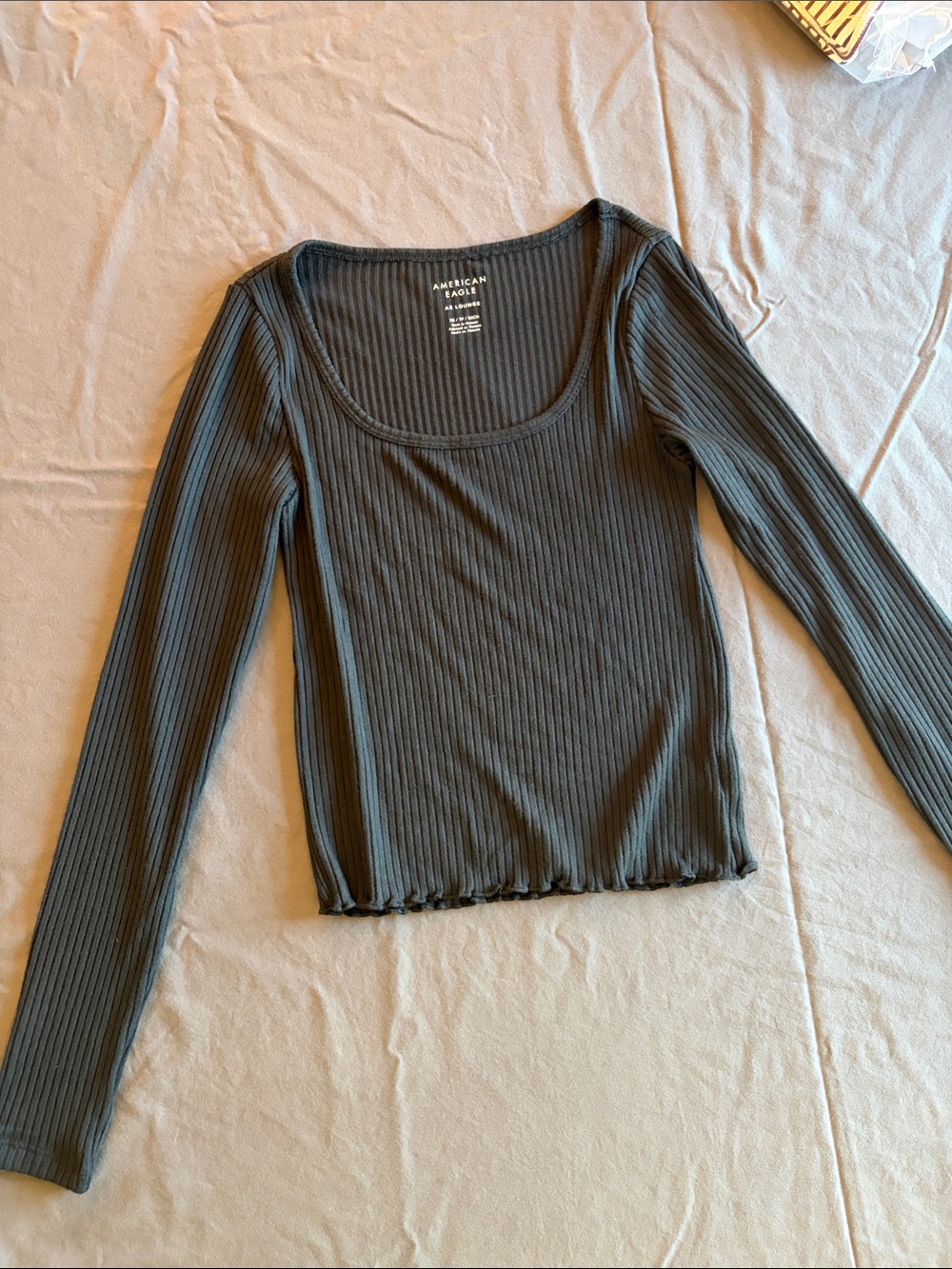 American Eagle Outfitters Ribbed Long-Sleeve pajama top